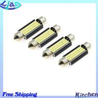 หลอดไฟ Led 4หลอด3014ความสว่างสูง6000K 33SMD ไฟป้ายทะเบียนรถในรถถอดรหัสไฟหน้าแบบสองแฉกไฟอ่านหนังสือ