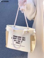 DrinKing wine words large canvas bag 2023 new leisure institute wind oblique satchel commuter tote bags