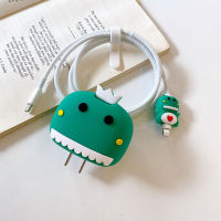 Pitted Dinosaur Apple 12 Data Cable Case 11pro Mobile Phone Line 20w Charger Protection Soft Case