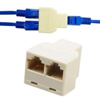 หัวต่อแยกสายแลน ออกเป็น 2 เส้น (ใช้งานทีละเส้น) RJ45 Splitter 1 to 2 Way LAN Network Ethernet Adapter