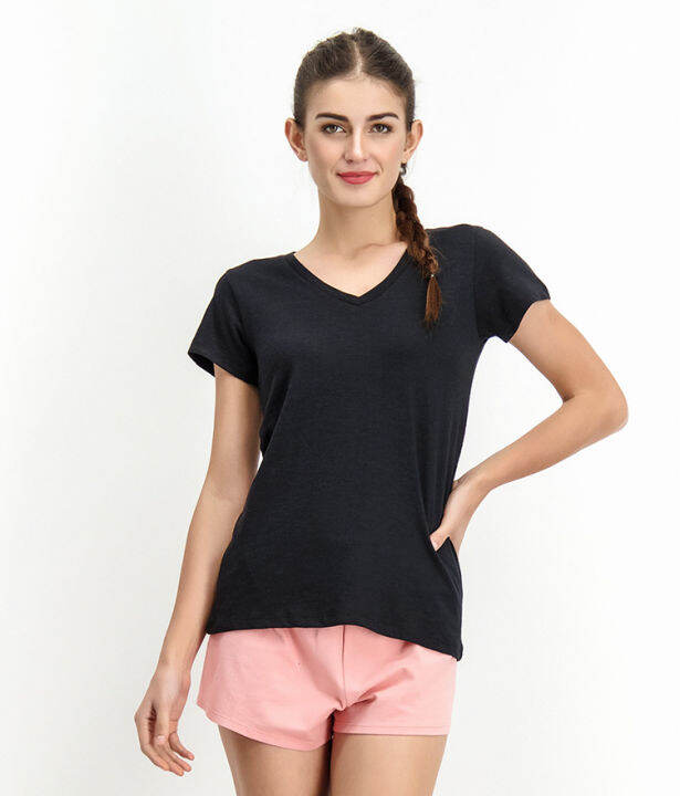 BENCH GUA0132 Women's Slub VNeck Tee Lazada PH