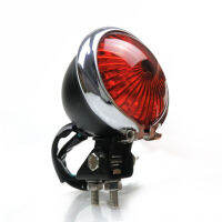 Black Housing Red Lens Plating circle Retro Custom LED Taillight Bates Rear Tail Brake Stop Light Fender lamp Universal