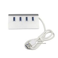 ♞❍▩ 2018 Hot Sale High Speed USB 3.0 Hub 4 Ports Aluminum Alloy Splitter Cable Wire Line Hub Silver For Macbook Laptop PC