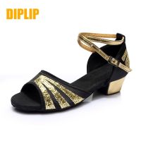 [ใหม่] DIPLIP ร้อนเด็กใหม่39; S รองเท้าเต้นรำละตินสาวเต้นรำฮอลล์แทงโก้สาวซัลซ่าต่ำที่มี GB รองเท้าเต้นรำ