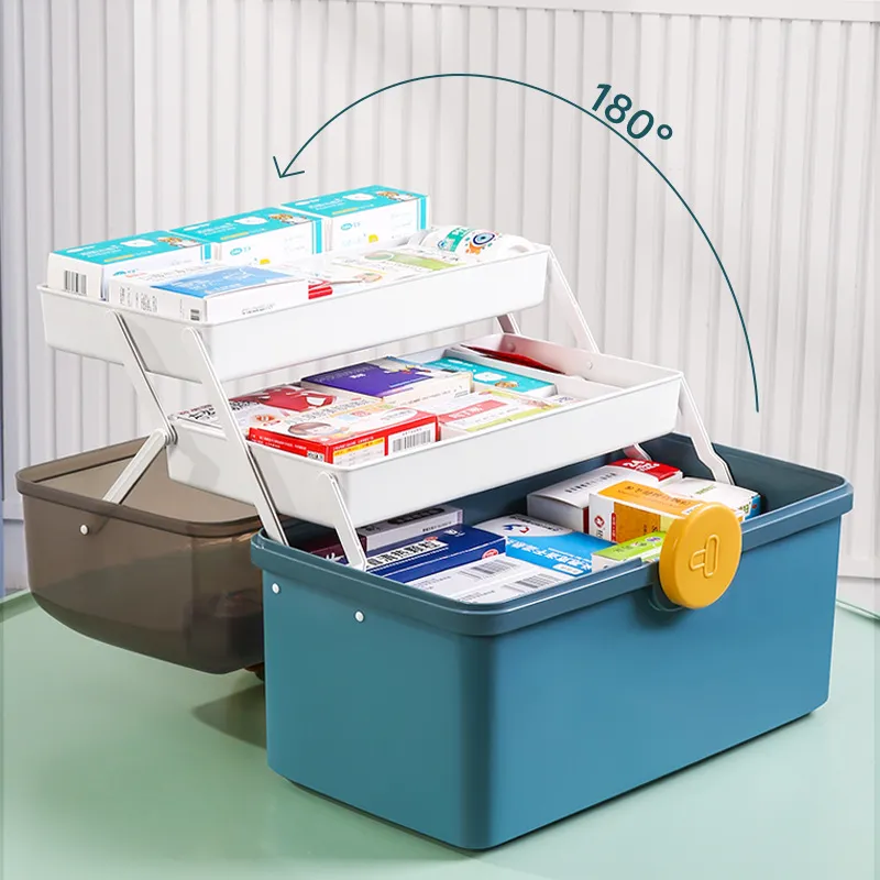 Plastic Storage Box Medicine Organizer Box Case Multi-layer First Aid Kit  Big Capacity drawers Medicine Cabinet Storage Box