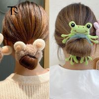 Cute Hair Scrunchie Girl Cartoon Frog Cat Bunny Ears Plush Elastic Hair Bands Rubber Sweet Ponytail Hair Ties Hair Accessories Hair Accessories