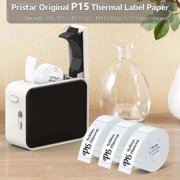 transparent-label-sticker-p15-thermal-printer-paper-roll-14x30mm-210pcs-roll-p15-label-tape-compatible-phomemo-d30-q30-q30s