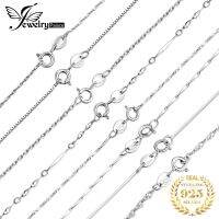 JewelryPalace Genuine 100% 925 Sterling Silver Necklace Ingot Twisted Trace Belcher Snake Bar Singapore Box Chain Necklace Women Fashion Chain Necklac