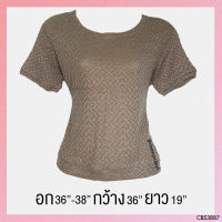 USED - Knitted Glittery Gray Top | เสื้อแขนสั้นสีเทา สีน้ำตาล กลิตเตอร์ เสื้อไหมพรม ทรงใหญ่ วินเทจ ทำงาน มือสอง