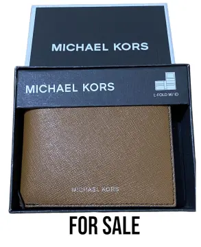 Kors Men s Andy Leather L-fold Wallet with ID - Luggage - Michael