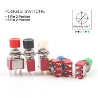 5Pcs 3Pin 6Pin C-NO-NC 6mm Mini Momentary Automatic return Push Button Switch (ON)-OFF 5A125V/2A250V Toggle Switches