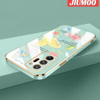 JIUMOO เคสปลอกสำหรับ Samsung โน๊ต20อัลตร้าเคสรูปผีเสื้อการ์ตูนขอบด้านข้างใหม่ซิลิโคนเคสมือถือกันกระแทกฝาปิดเลนส์เต็มรูปแบบป้องกันกล้องเคสอ่อน