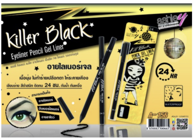 Ashley Killer Black Eyeliner Pencil Gel Liner A-156 Waterproof อายไลเนอร์