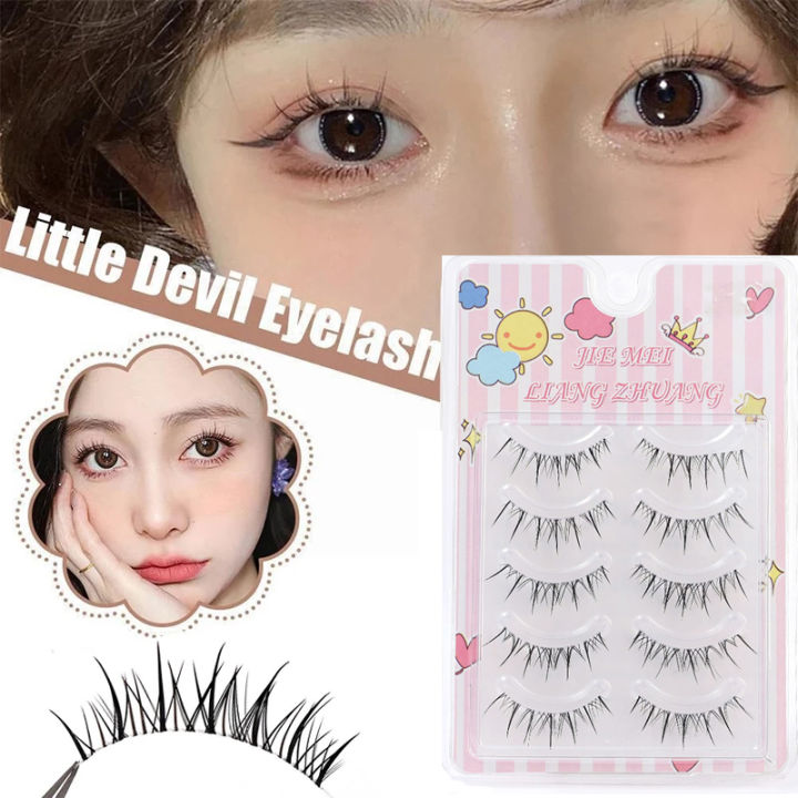 Manga Lashes 10 Pairs Full Strip Natural False Eyelashes Little Devil Anime  Fake Eyelashes Cross Long Lash Extension Eye Makeup