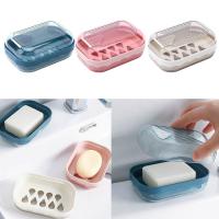 ✓℡■ Double Layer Soap Box Bathroom Accessories Waterproof Self Draining Soap Holder Tray Decoration Plastic Container Case Travel