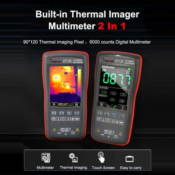 2in1ความร้อนทำภาพดิจิตอลมัลติมิเตอร์2-8นิ้วจอแสดงผลสี90-120สร้างภาพจากอุณหภูมิพิกเซล6000จำนวนมัลติมิเตอร์พร้อมฟังก์ชันการวัดอุณหภูมิความถี่ไดโอดตัวเก็บประจุความต้านทานกระแสแรงดันไฟฟ้า