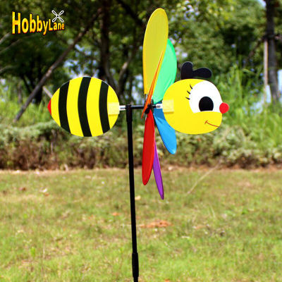 HobbyLane Bee หกสีกังหันลมสามมิติการ์ตูนของเล่นเด็กตกแต่งสวนในบ้านสีในครอบครัว