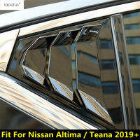 รถด้านหลังหน้าต่าง Louvers Quarter สปอยเลอร์ด้านข้าง Vent แผง Sun Shade Trim อุปกรณ์เสริมสำหรับ Nissan Altimateana 2019 - 2023