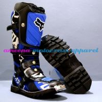 Black Blue Synthetic Cordura Fox Design Full Print Trail Motocross Shoes 40-44 for Men