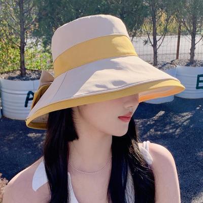 Bowknot Hat Female Fashion Summer Japanese Bucket Hat Casual and Sweet Big Brim Sun Hat Sun-Proof All-Matching Sun Hat