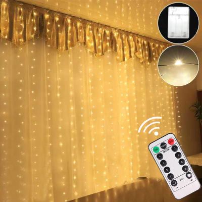 【YF】▬▤  Led Curtain 8 Modes Battery  Lights String Wedding for Bedroom New Year Lamp
