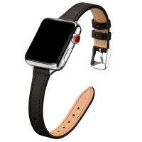 [HOT JUXLLKBKOW 514] สำหรับ Apple Watch 6 Se 40มิลลิเมตร44มิลลิเมตร41มิลลิเมตร45มิลลิเมตรวงบางสายหนังสำหรับ Iwatch 7 6 5 4 3 38มิลลิเมตร42มิลลิเมตรวงผู้หญิงบาง Correa ข้อมือ