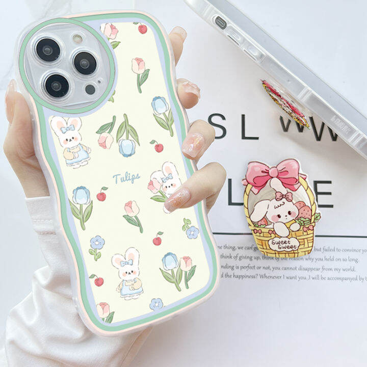 ggk-เคสสำหรับ-xiaomi-redmi-12-note-5-note-5-pro-xiaomi-10t-10t-pro-พร้อมที่ยึดฟรีเคสโทรศัพท์หยักนิ่มแฟชั่นรูปการ์ตูนกระต่ายน่ารักป้องกันกล้องคลุมทั้งหมดเคสโทรศัพท์มือถือกันกระแทก