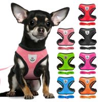 【FCL】❄ Adjustable Small Dog Harness Walking Collar Neck Mesh Breathale Chihuahua Leash Set Necklace Supplies