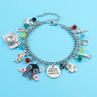 Disney Cartoon Stitch Charm Bracelet DIY Lilo Stitch Pendant Crystal Beads Bangle for Women Party Jewelry Gift Accessories