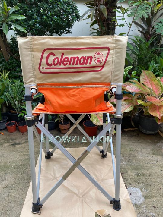 สินค้าพร้อมส่งเก้าอี้เด็กพร้อมสายรัด-เก้าอี้แคมป์ปิ้ง-เก้าอี้สนาม-coleman-เก้าอี้เด็กกัปตัน-kids-slim-captain-chair-สีส้ม