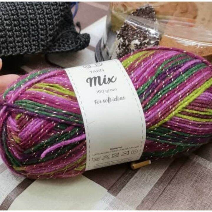 Benang Kait Beg 100g Knitting Yarn Crochet yarns Wool Spain Mix Yarn