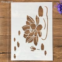 1Pcs A4 Lotus Pond II DIY Layering Stencils Wall Painting Scrapbook Coloring Embossing Album Decorative Template