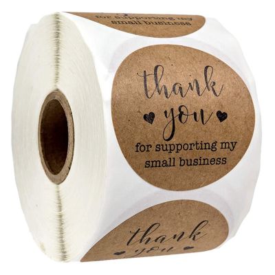 hot！【DT】ஐ☢  500pc/roll Thank You for Supporting Small Business Stickers Label Stationery Sticker Store Shopping