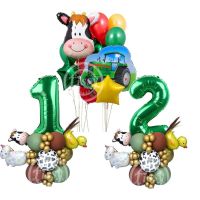 【hot】⊙✔™  1Set Themes Tractor with Number for Kids Birthday Decoration Boys Gifts