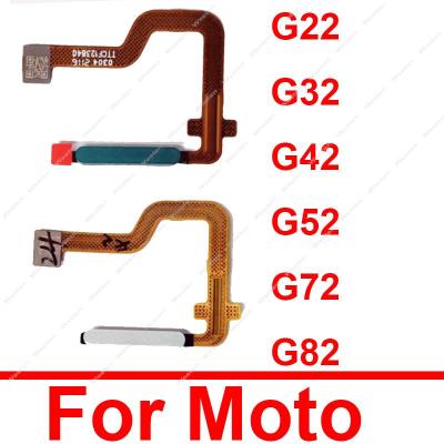 ปุ่มหน้าแรกลายนิ้วมือเซนเซอร์สายดิ้นสําหรับ Motorola Moto G22 G32 G42 G52 G72 G82 Home Touch ID เซนเซอร์ Flex Ribbon Repair Part