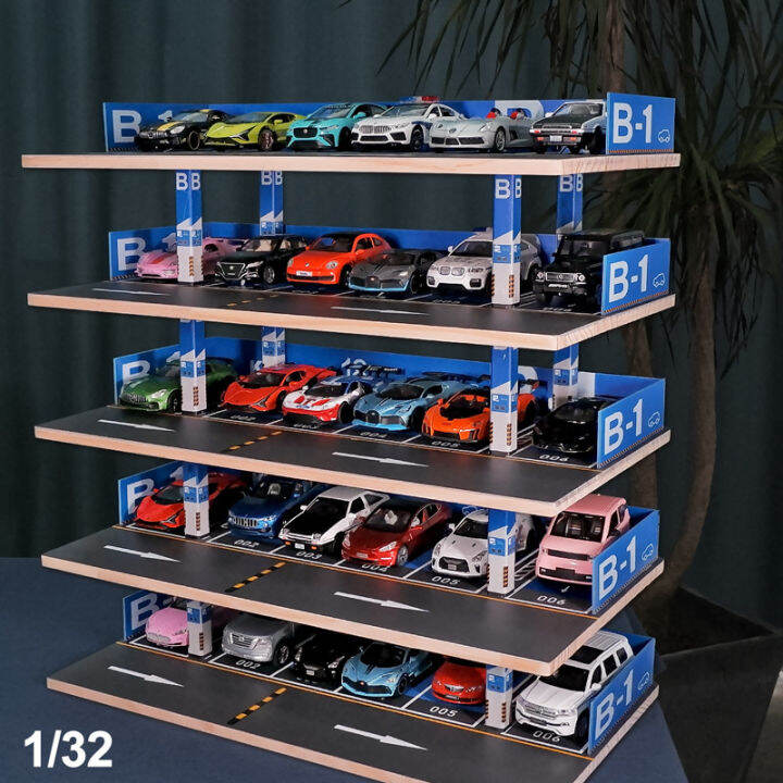 Kawei 1:32 Large Open-Air Parking Building Scene Model Toy Car Display ...