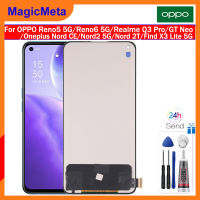 MagicMeta TFT สำหรับ Oppo Reno5 5G CPH2145/Reno6 5G CPH2251/Realme Q3 Pro/Realme GT Neo/oneplus Nord Ce/oneplus Nord2 5G /Oneplus Nord 2T/OPPO Find X3 Lite 5ชุดประกอบจอแสดงผล LCD แบบสัมผัสหน้าจอดิจิไทเซอร์สำหรับ Oneplus Nord CE Nord2 5G Nord 2T