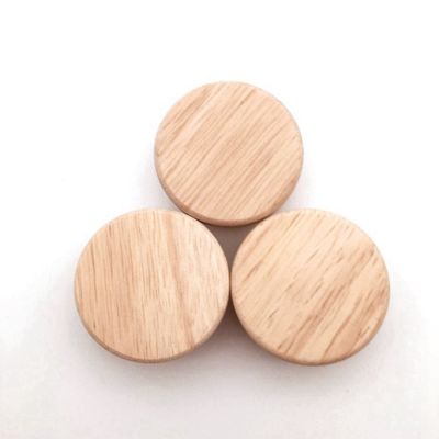 Oak Round Handle Dia 30/40/50mm Natural Wooden Cabinet Drawer Wardrobe Knobs For Cabinet Drawer Handle Furniture Hardware