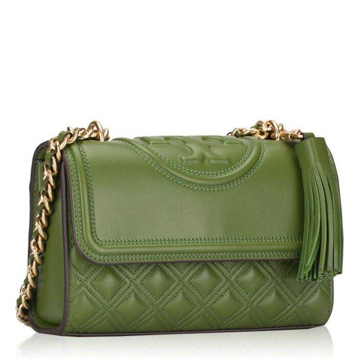 Tory Burch Fleming Small Convertible Shoulder Bag in Green