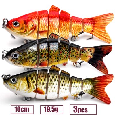 【hot】✚►✢ 3pcs/lot 10cm 19.5g Sinking Wobblers Fishing Lures Jointed Crankbait Swimbait 6 Segment Hard Artificial Bait Tackle