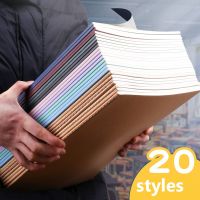 A4 Kraft Paper Notebook Morandi Retro College Student Ins Wind B5 Note Work Car Line Cornell Horizontal Line Note Books Pads