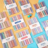 JIANWU 6 Pcs/Set Soft Tip Double Head Highlighter pen Light Color Kawaii Marker Fluorescent pen Scrapbooking Painting StationeryHighlighters  Markers