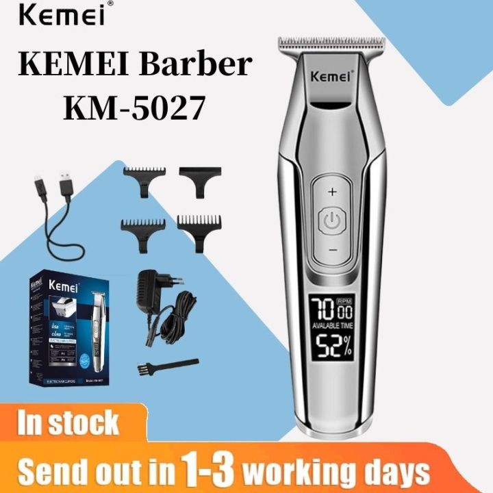 KEMEI-KM-5027 Hair Trimmer Cordless Electric Hair Clipper Trimmer USB ...