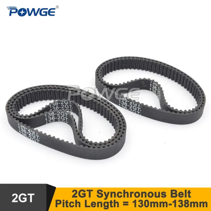 POWGE 130/132/134/136/138/ 2GT Timing Belt W 6/9mm 2MGT GT2 Synchronous