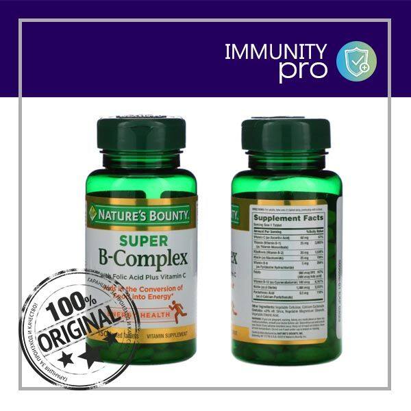 Nature's Bounty, Super B-Complex With Folic Acid Plus Vitamin C, 150 ...