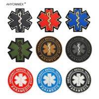 1PC PVC Star Of Life America Rescue PARA Medical Soldier Patch Tactical Military Sew On Flag Stickers Jeans Clothes Bags Adhesives Tape