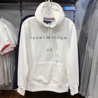 หน่วยงานจัดซื้อทำประหนึ่งว่า TOMMY HILFIGER ขนแกะทอมมี่ชายแจ็คเก็ตมีฮู้ดฤดูใบไม้ร่วงหดได้สีบริสุทธิ์และเสื้อกันหนาวผ้าฝ้ายสำหรับสุนัขทอมมี่