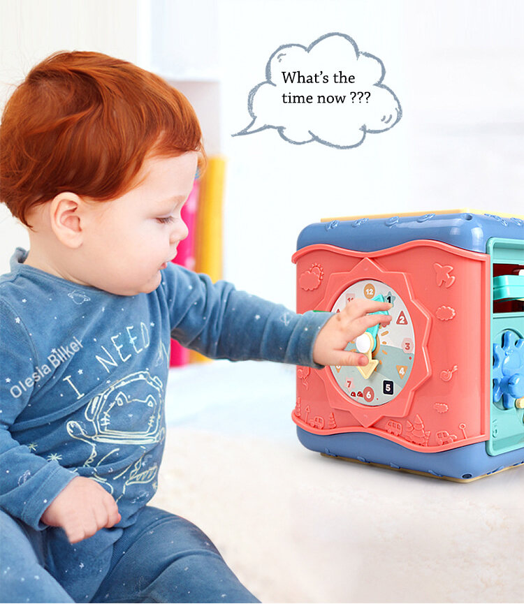 SOKANO Baby Learning Cube 1689 6 in 1 Baby Newborn Activity Cube Toys Baby Musical Educational Multifunctional Early Learning Toy