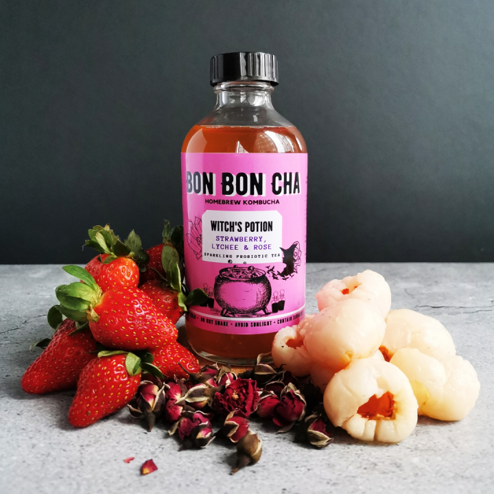 BonBonCha Kombucha Witch's Potion Strawberry, Lychee & Rose Bon Bon Cha ...