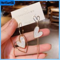 HOTSUN56 3 pairs อสมมาตรไม่สมดุล ต่างหูรูปหัวใจ โลหะผสมอัลลอยด์ วันวาเลนไทน์ ต่างหูห้อยหัวใจ แฟชั่นสำหรับผู้หญิง ของขวัญคริสต์มาสวันเกิด ต่างหูแบบห้อย สาวๆ